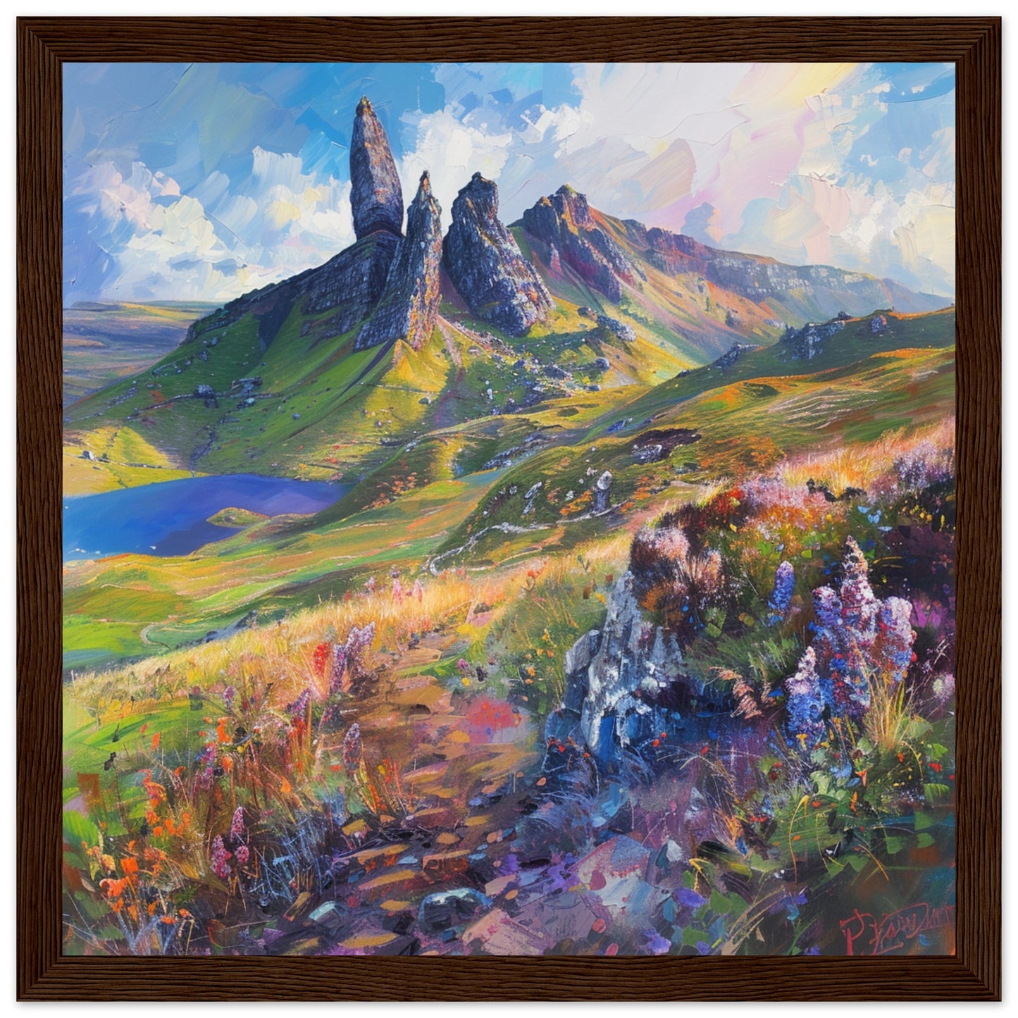 Summer Splendour at The Storr dark wood framed art print | By Print Room Ltd