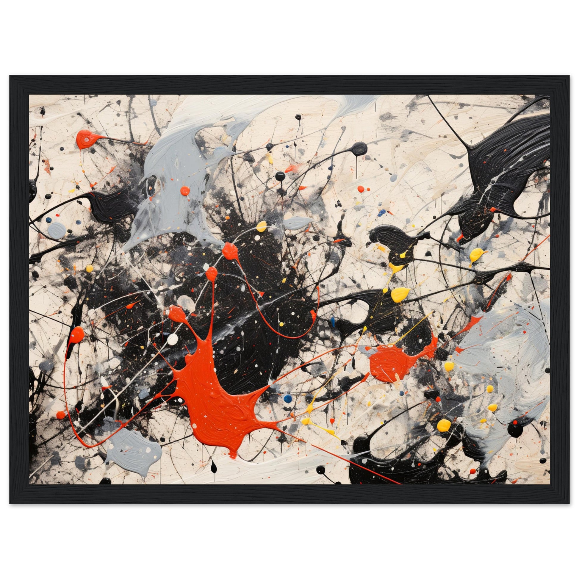 Abstract Art Print - Expressionism #23 Dark wood frame 70x100 cm / 28x40"