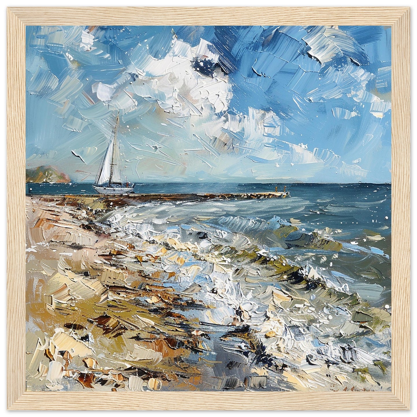 Whitstable Sails wood framed artwork print | By Print Room Ltd