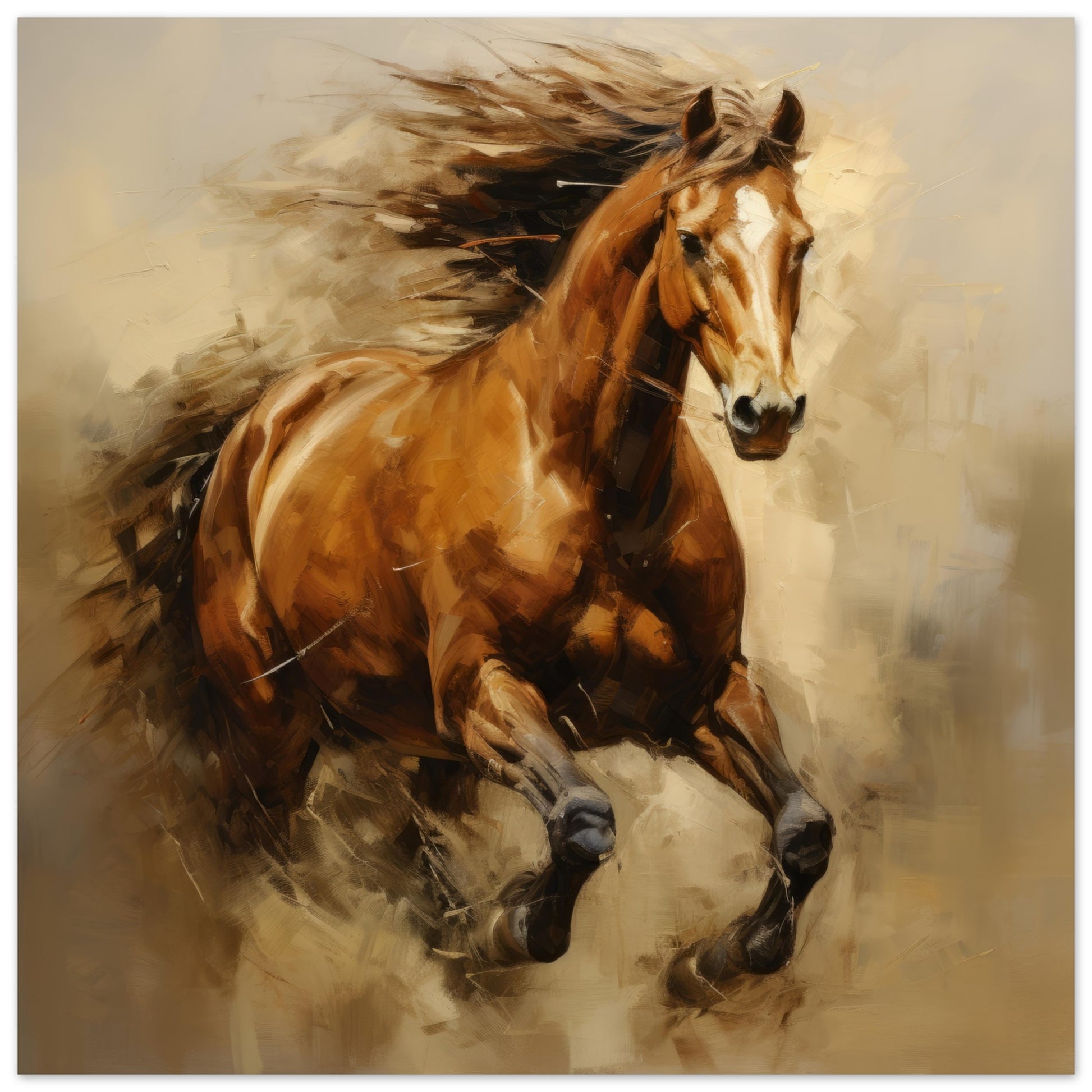 Equine Art #17 - Print Room Ltd No Frame Selected 70x70 cm / 28x28"