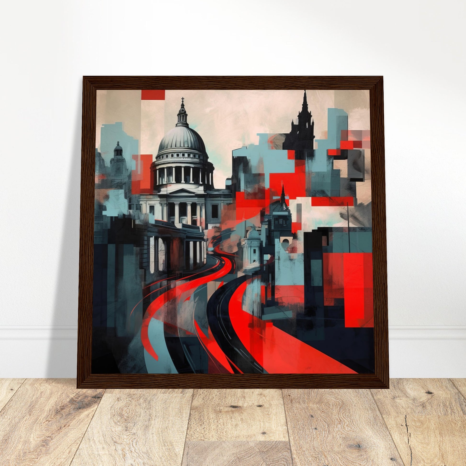 St Paul's Cathedral Artwork - Print Room Ltd Dark wood frame 50x50 cm / 20x20"