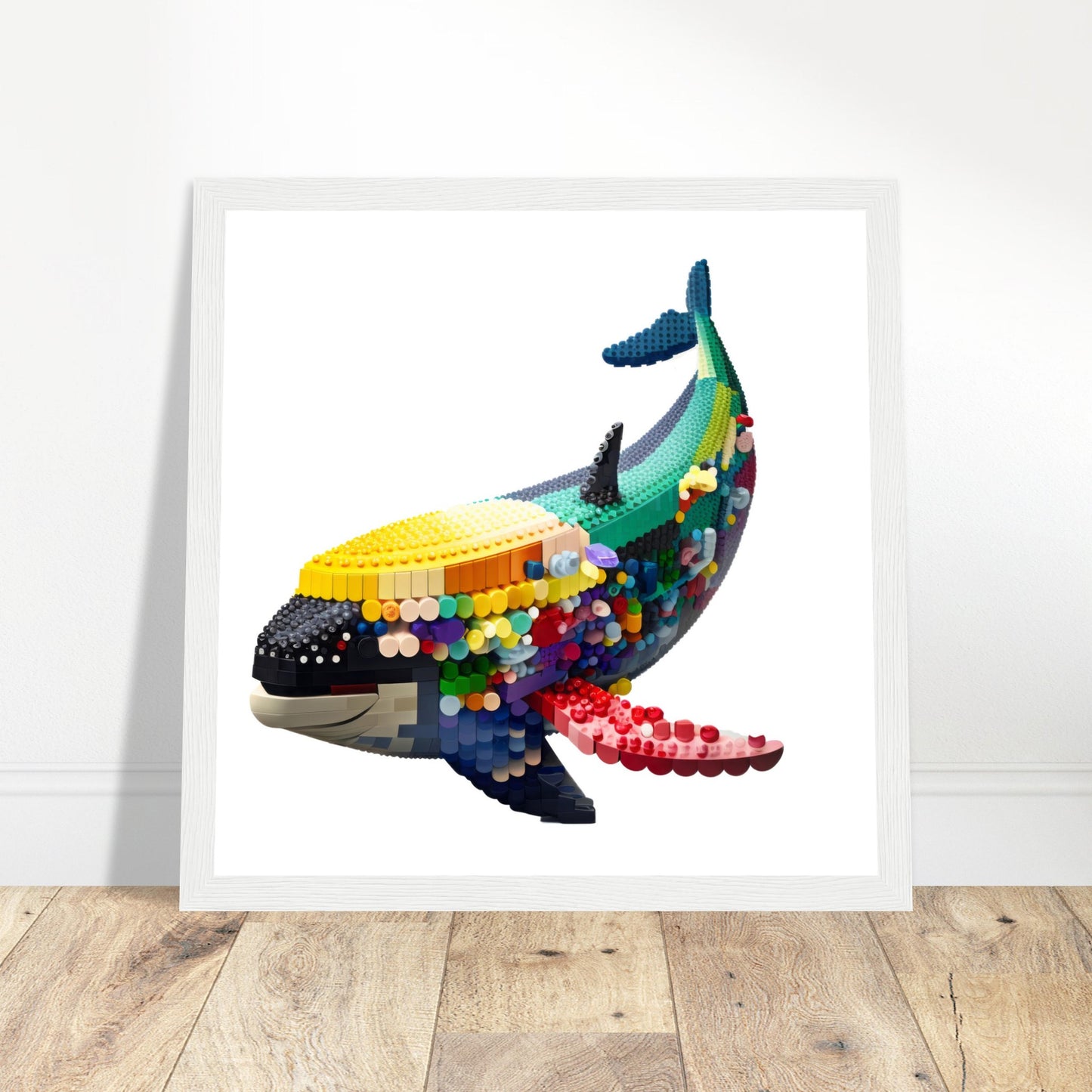 Whale Artwork Print - Print Room Ltd Dark wood frame 30x30 cm / 12x12"