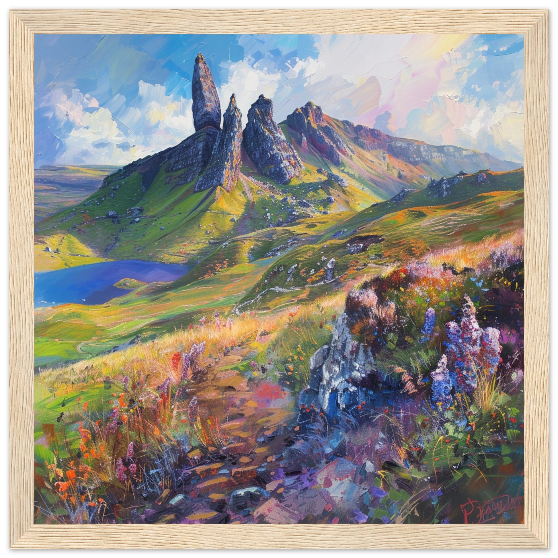 Summer Splendour at The Storr wood framed art print | By Print Room Ltd