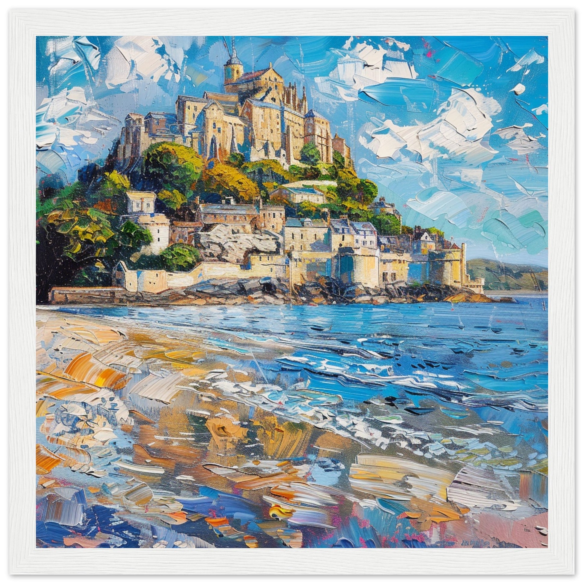 Seaside Serenity at St Michael’s Mount white framed art print | By Print Room Ltd