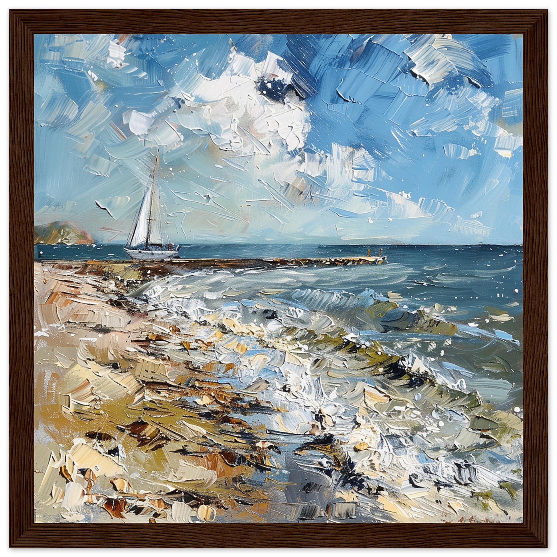 Whitstable Sails dark wood framed artwork print | By Print Room Ltd