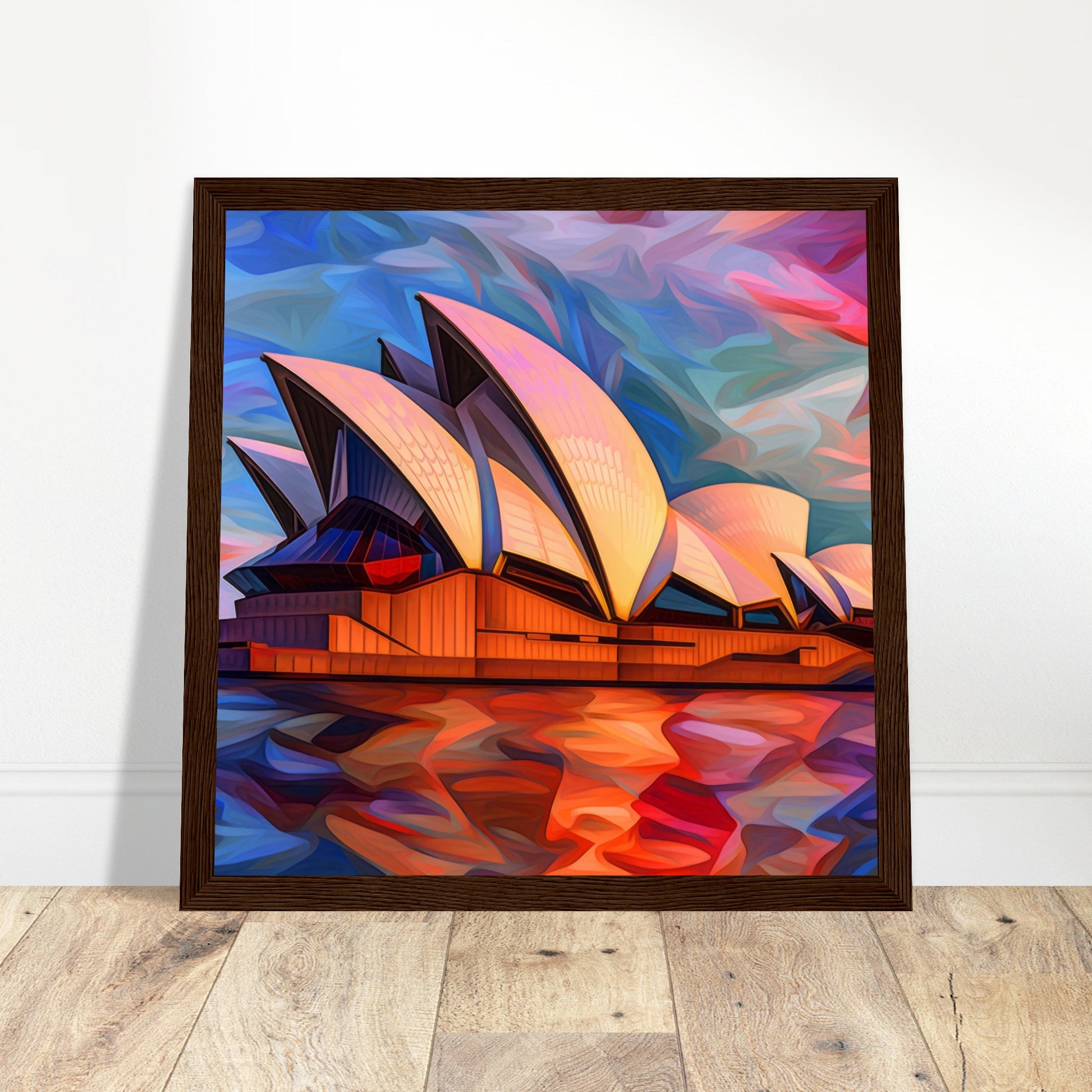 Sydney Opera House Art print - Print Room Ltd Dark wood frame 70x70 cm / 28x28"