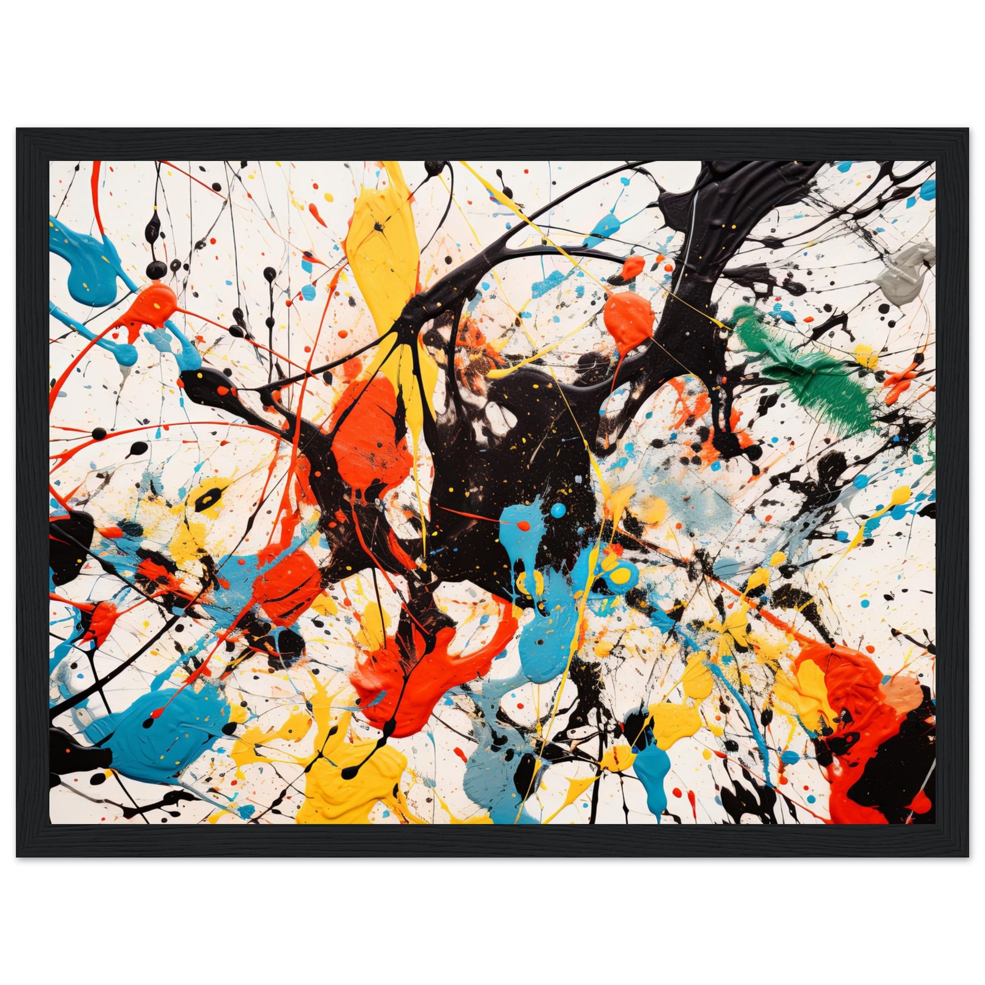 Pollock Inspired ArtAbstract Art Print #21 Wood frame 70x100 cm / 28x40"