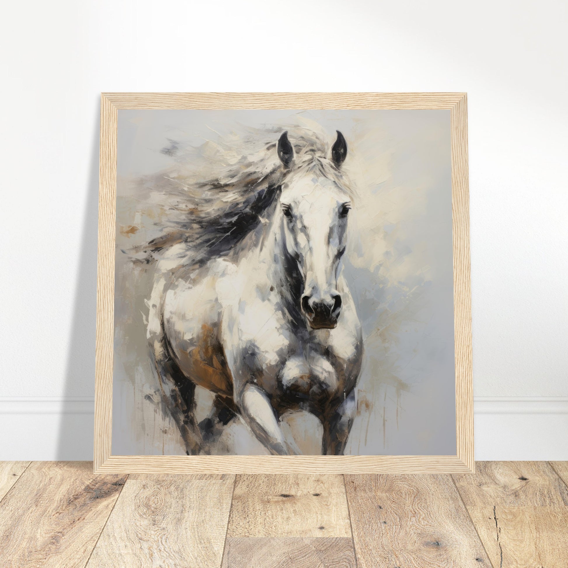 Equine Artwork #39 - Print Room Ltd Dark wood frame 50x50 cm / 20x20"