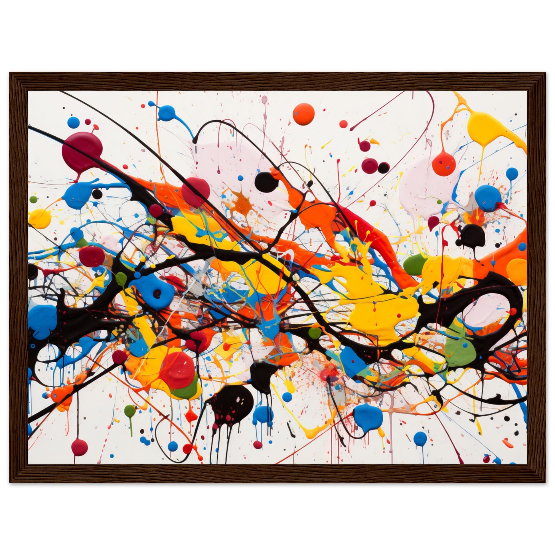 Abstract Art #03 - Inspired by Pollock Wood frame 50x70 cm / 20x28"