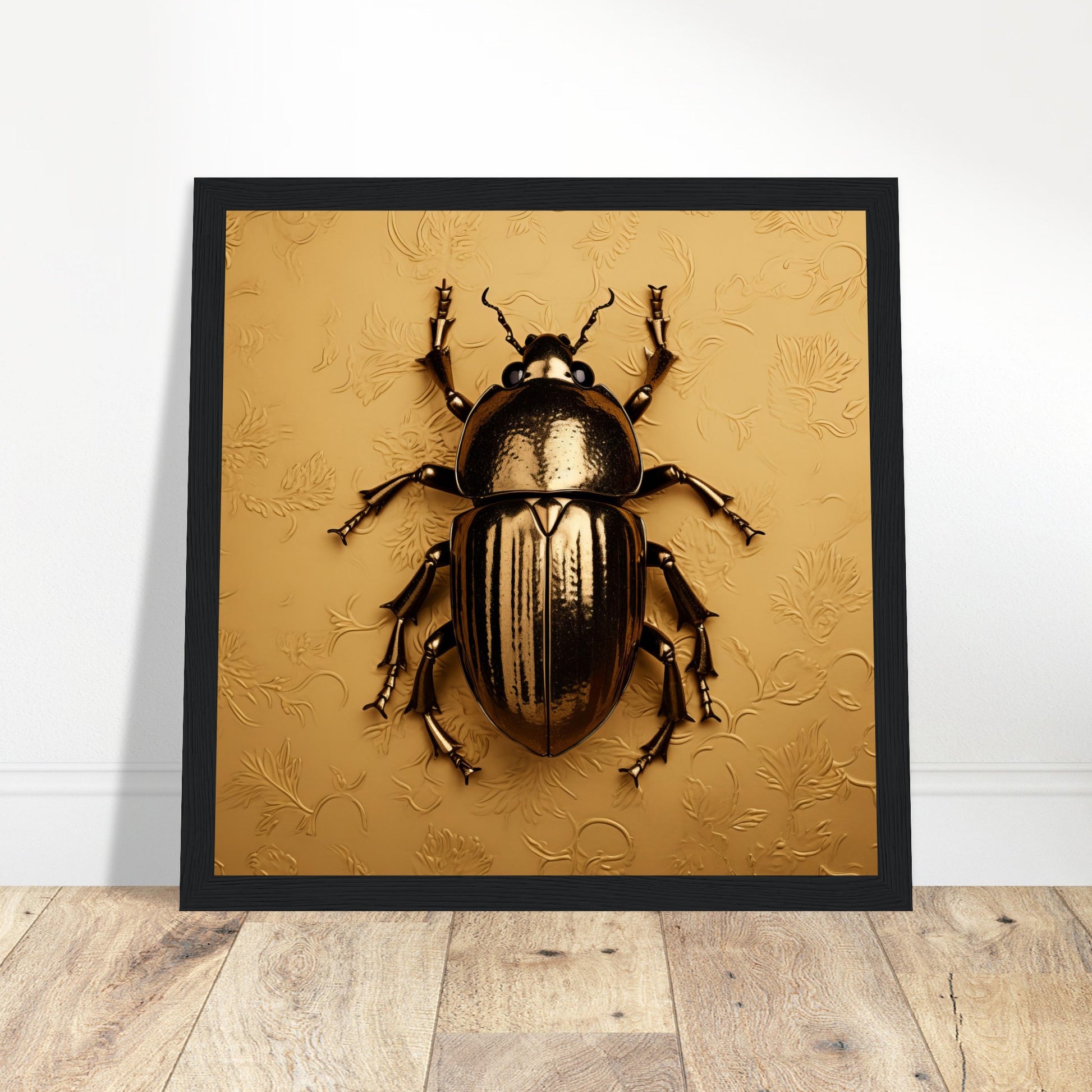 Golden Beetle Artwork - Print Room Ltd Wood frame 70x70 cm / 28x28"