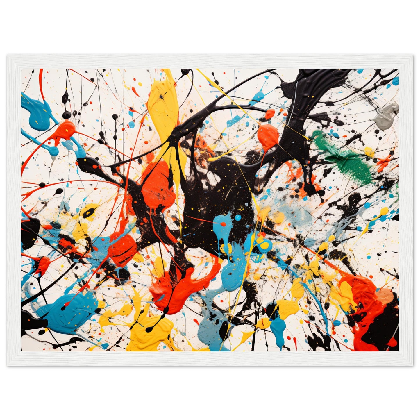 Pollock Inspired ArtAbstract Art Print #21 Black frame 30x40 cm / 12x16"