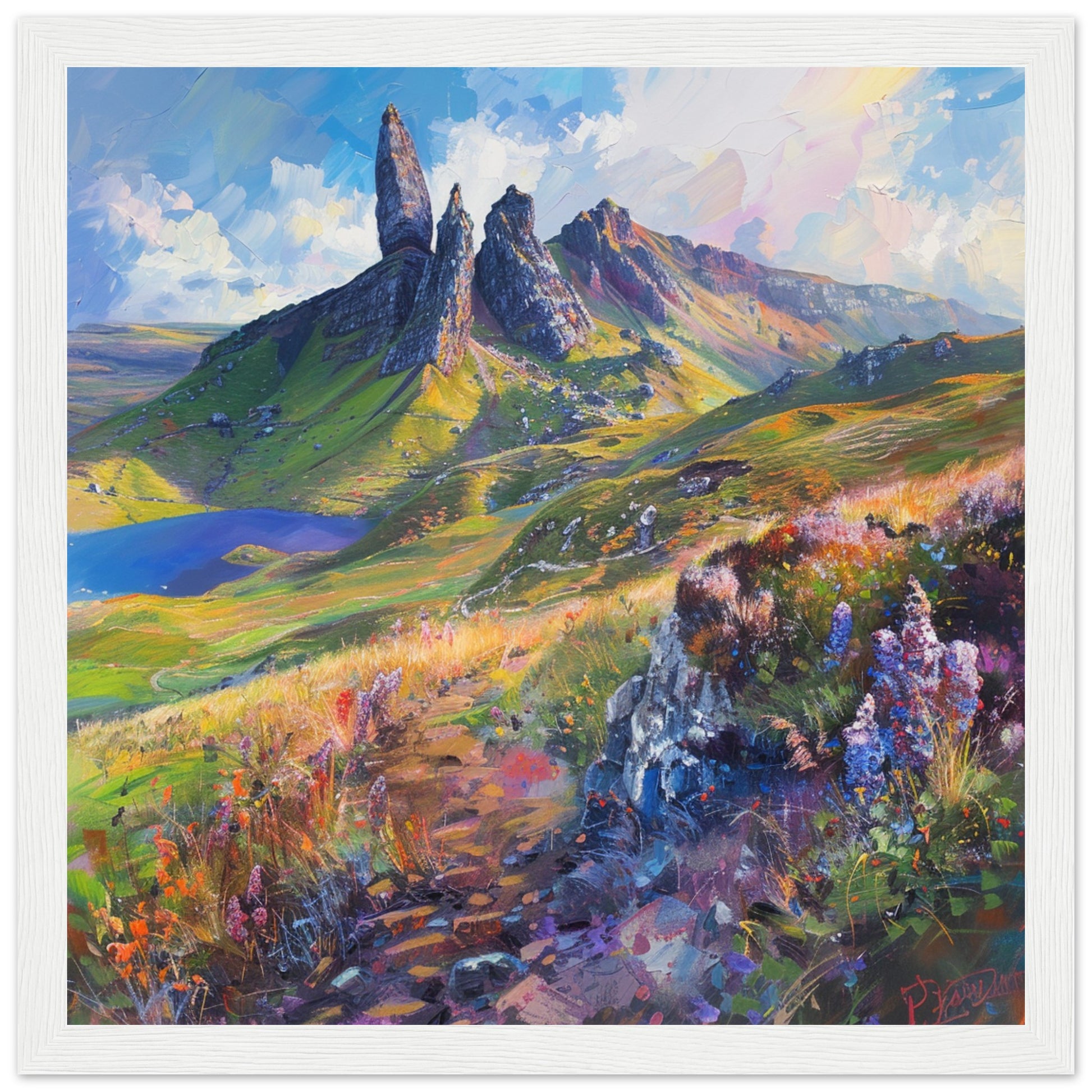 Summer Splendour at The Storr white framed art print | By Print Room Ltd