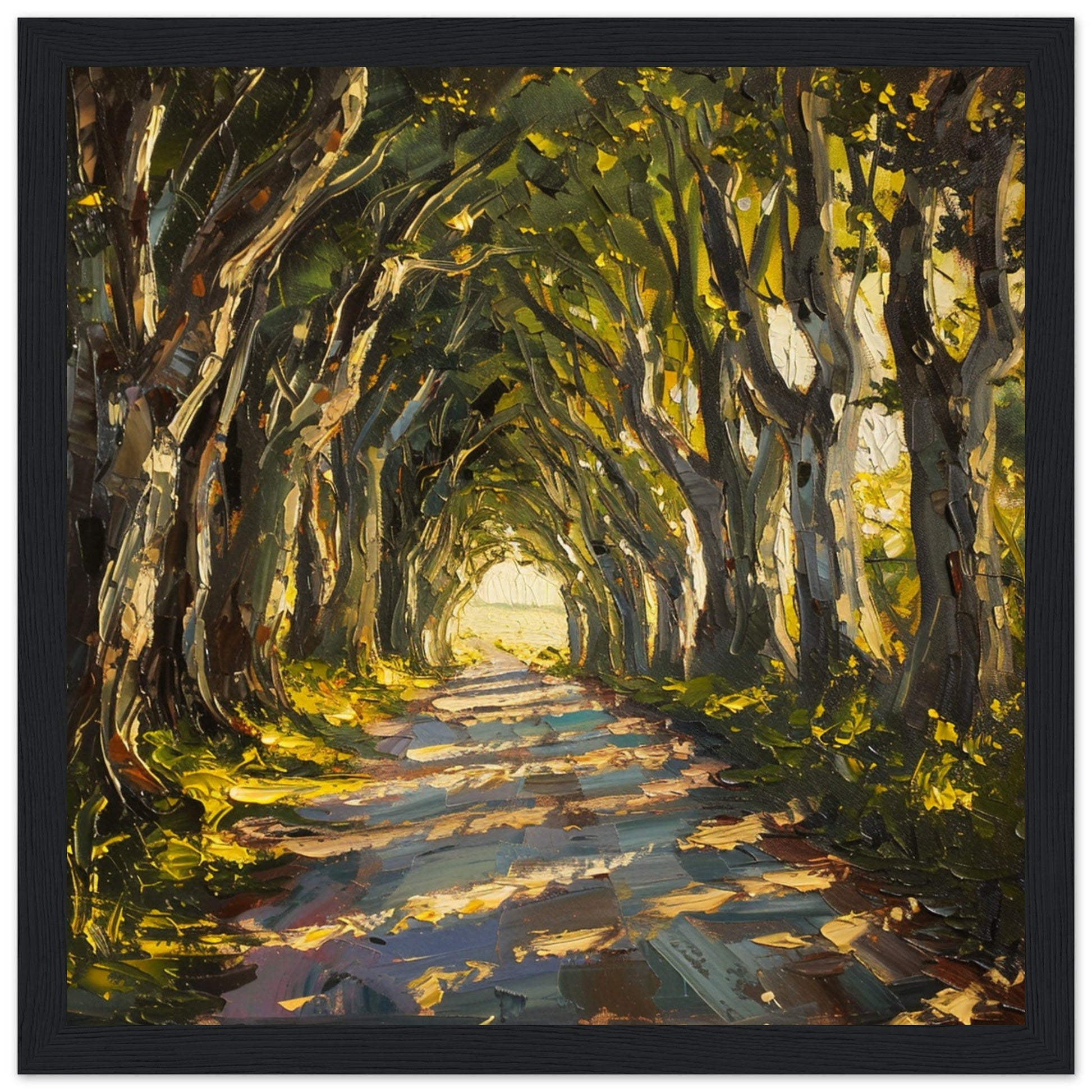 Enchanted Canopy of Dark Hedges dark black framed art print | By Print Room Ltd