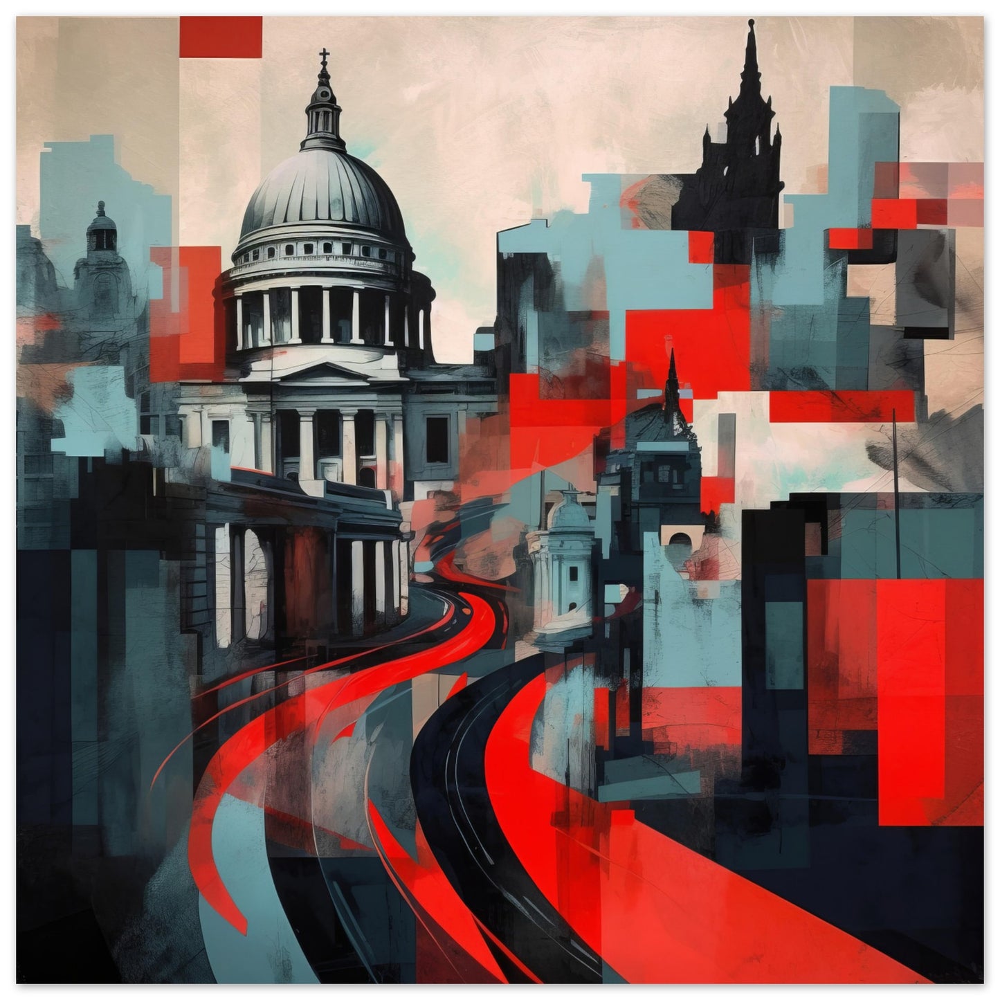 St Paul's Cathedral Artwork - Print Room Ltd No Frame Selected 70x70 cm / 28x28"