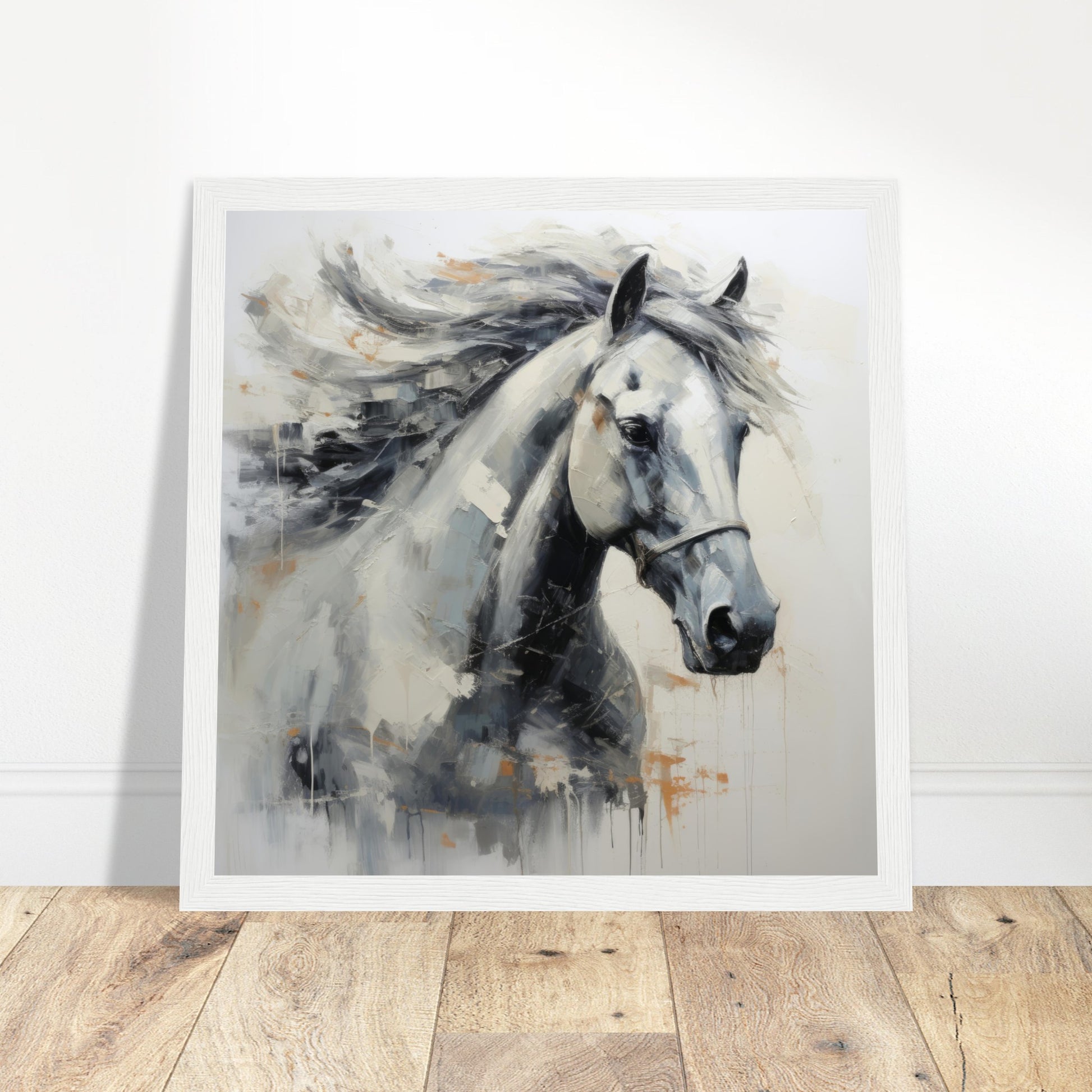 Equine Art Print #37 - Print Room Ltd Wood frame 70x70 cm / 28x28"