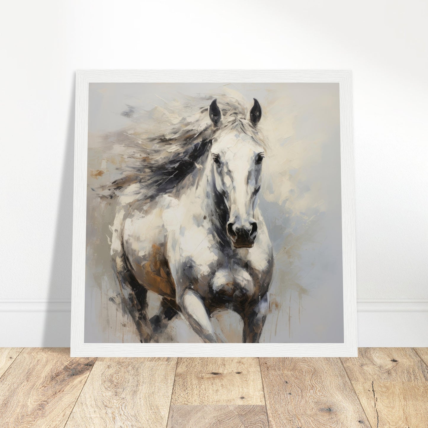 Equine Artwork #39 - Print Room Ltd Dark wood frame 70x70 cm / 28x28"