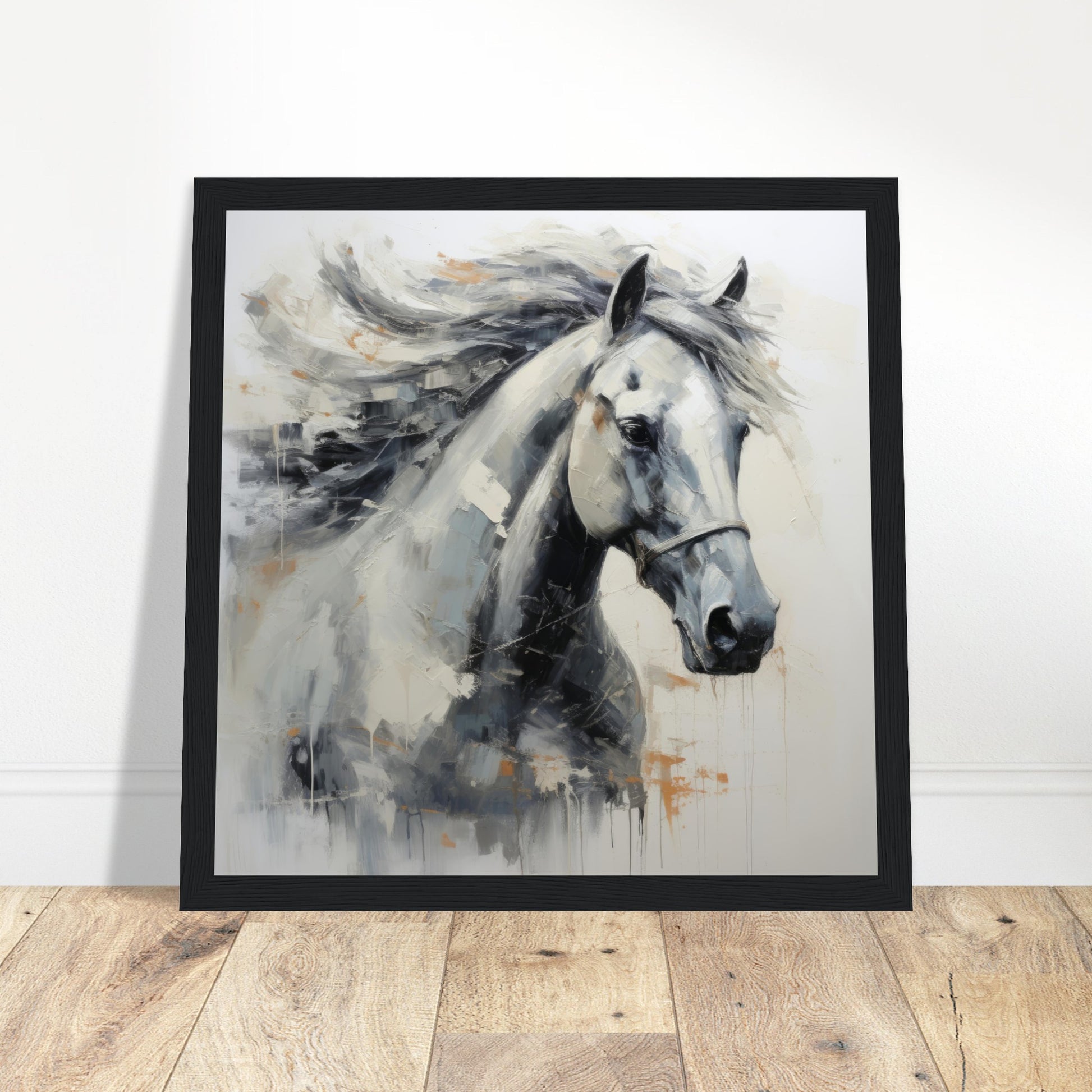 Equine Art Print #37 - Print Room Ltd Black frame 30x30 cm / 12x12"