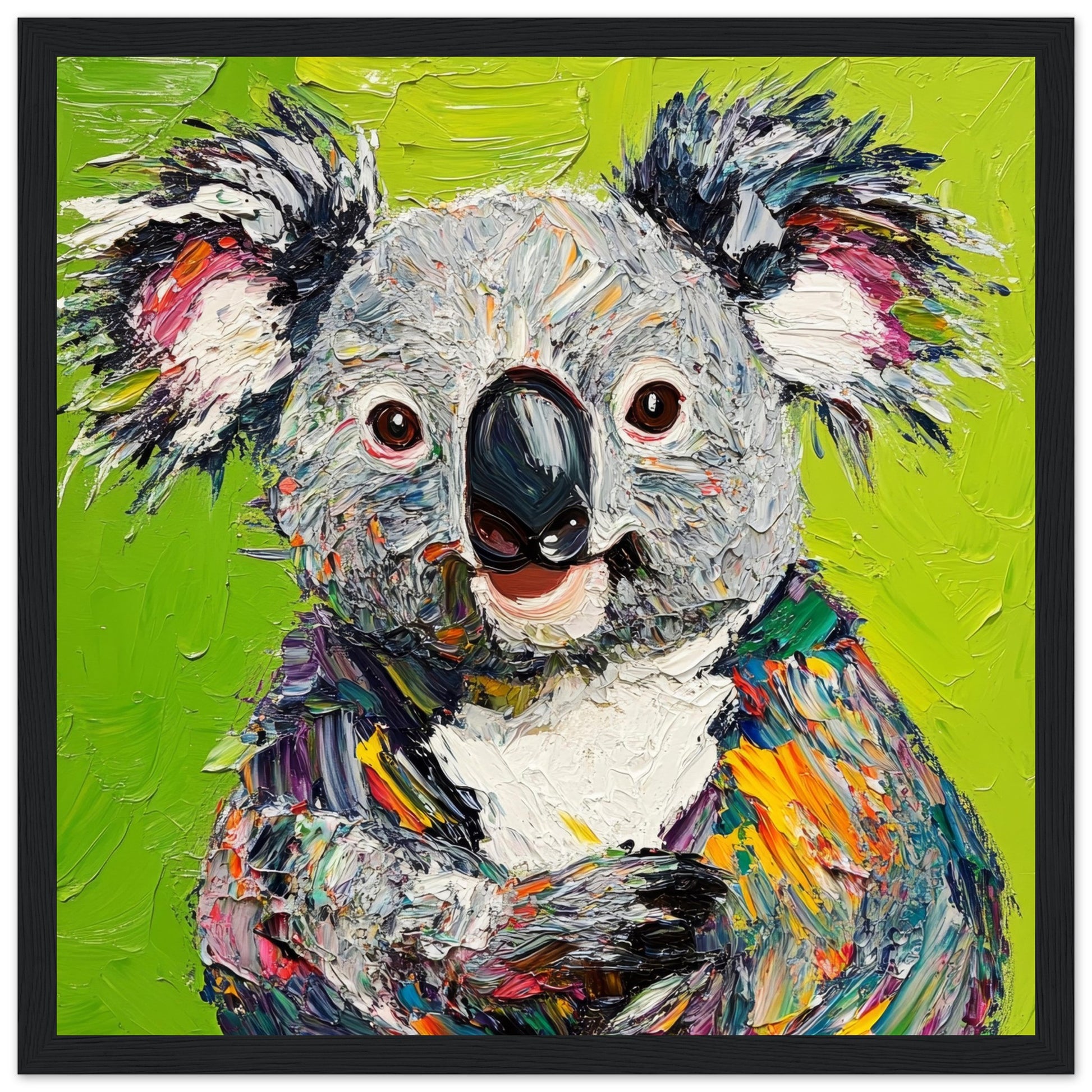 Koala Kaleidoscope Art Print Black Frame