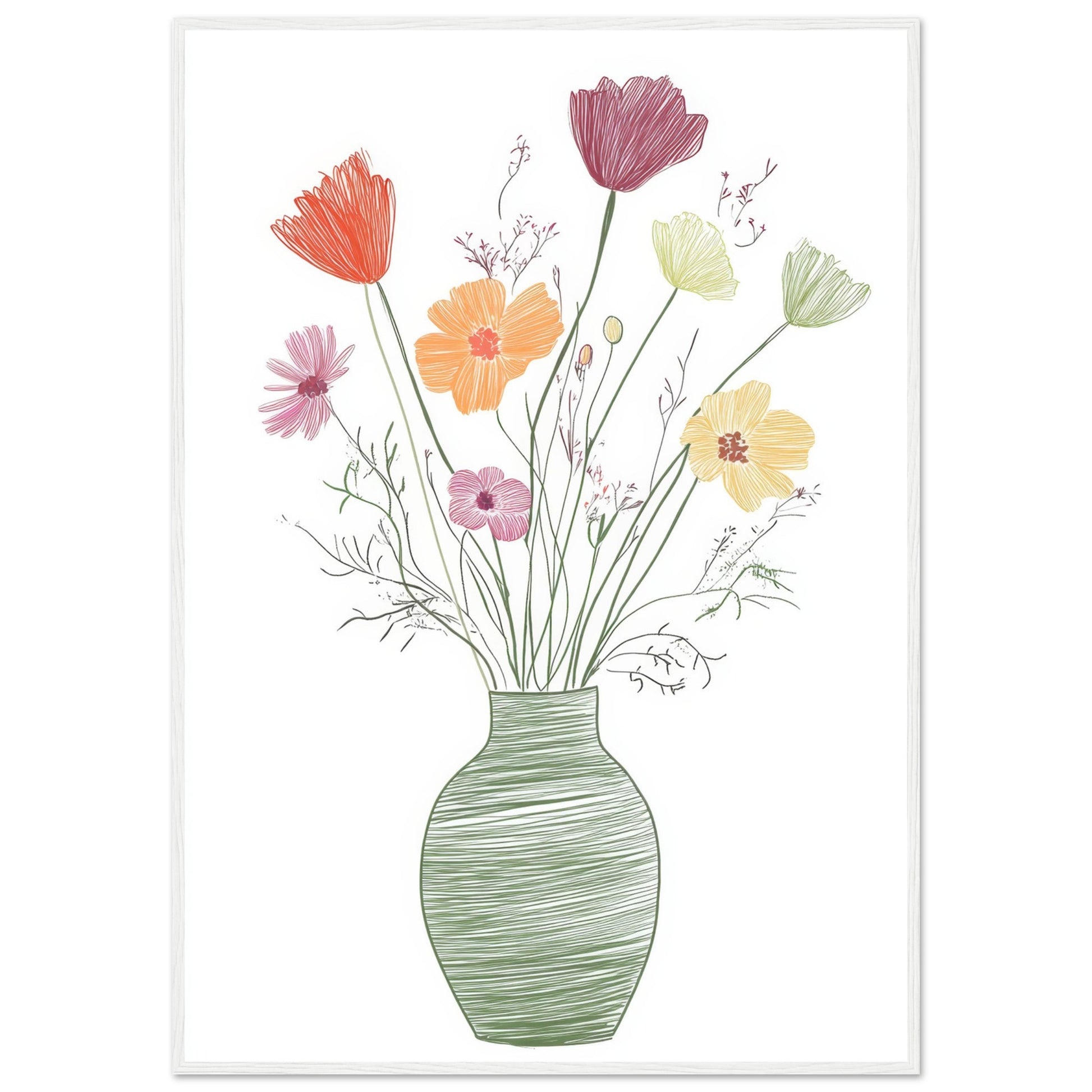 Whispers of Blooms Art Print White Frame