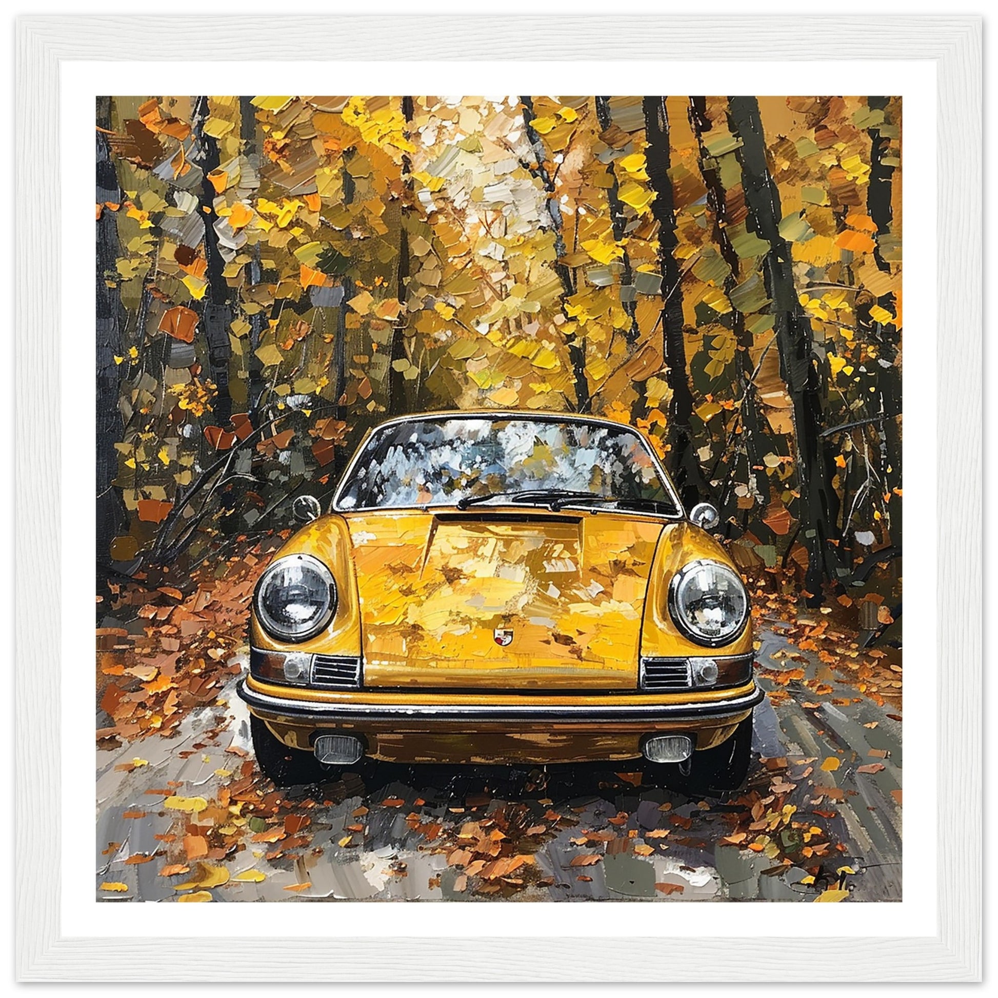 Classic Porsche 911 Limited Edition White Framed Art Print | By Print Room Ltd