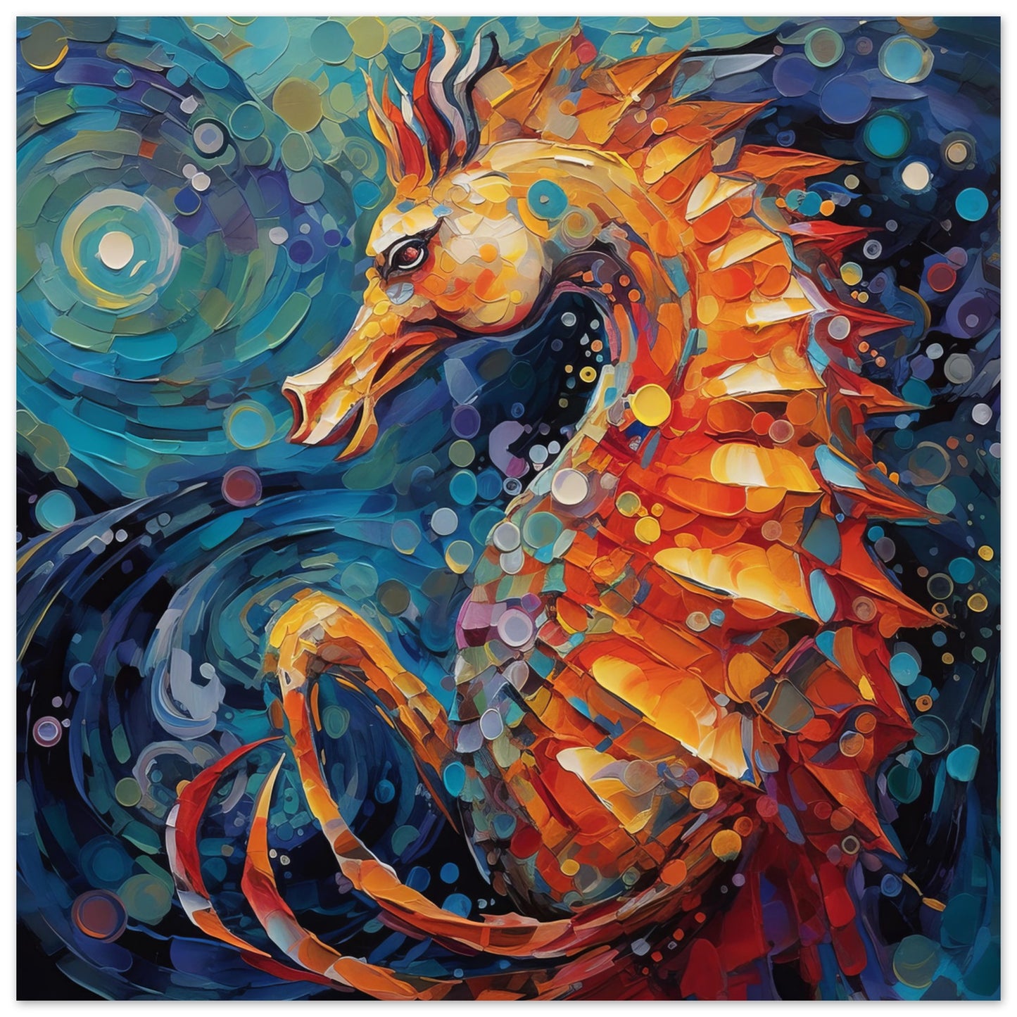 Seahorse Art Print - Print Room Ltd No Frame Selected 70x70 cm / 28x28"