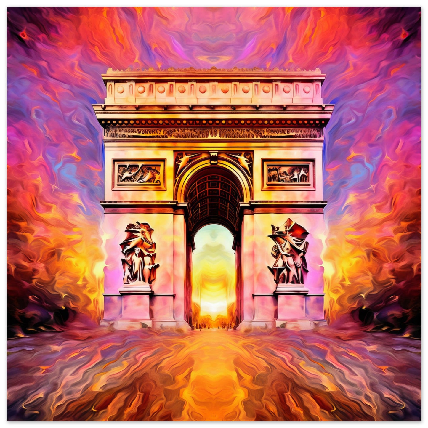 Arc de Triomphe Artwork - Print Room Ltd No Frame Selected 70x70 cm / 28x28"