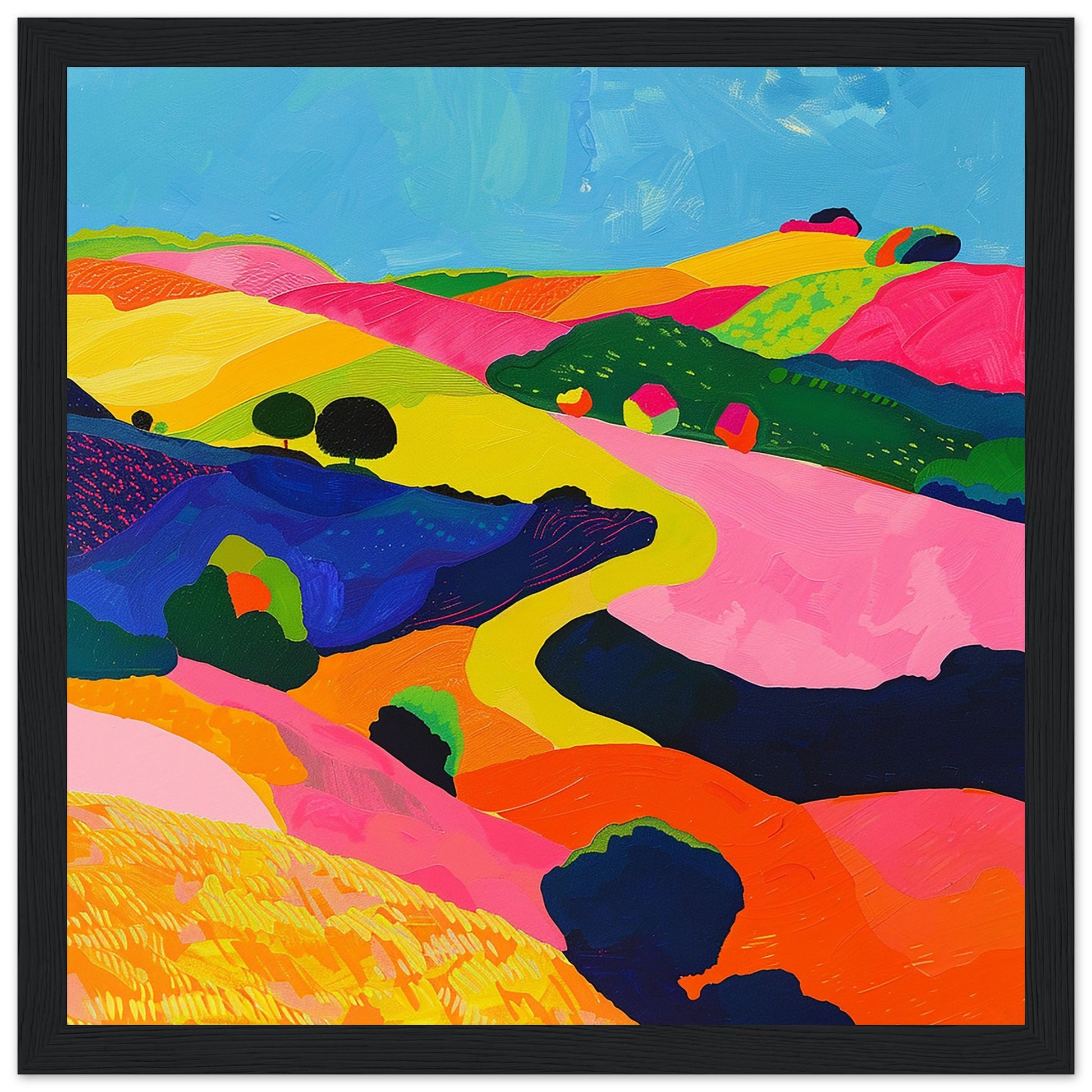 A Summer Abstract black framed art print | By Print Room Ltd