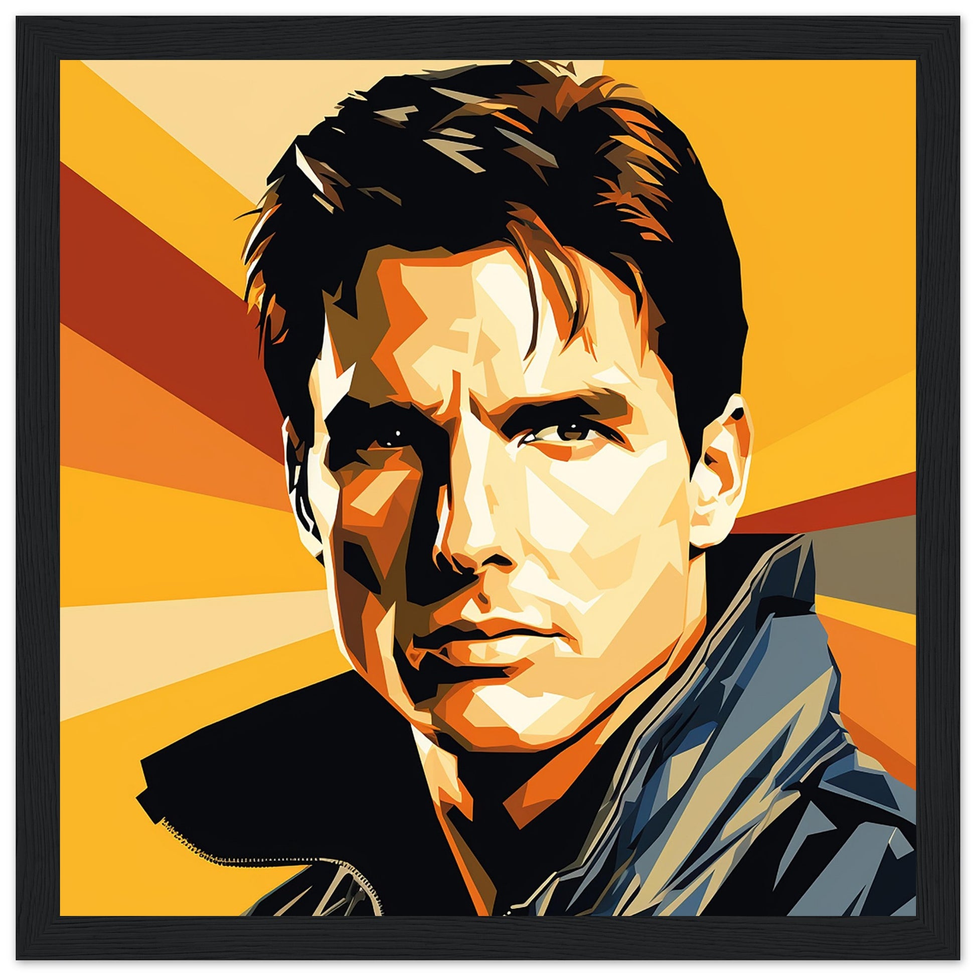 Tom Cruise Pop Art Framed Print - Black Wood| by Print Room Ltd