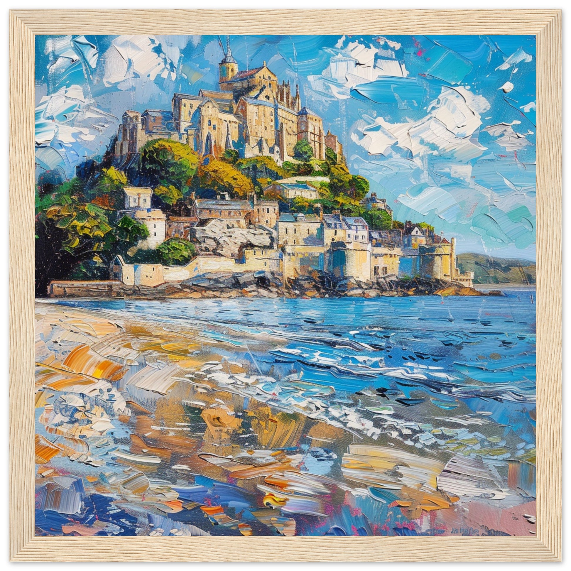 Seaside Serenity at St Michael’s Mount wood framed art print | By Print Room Ltd