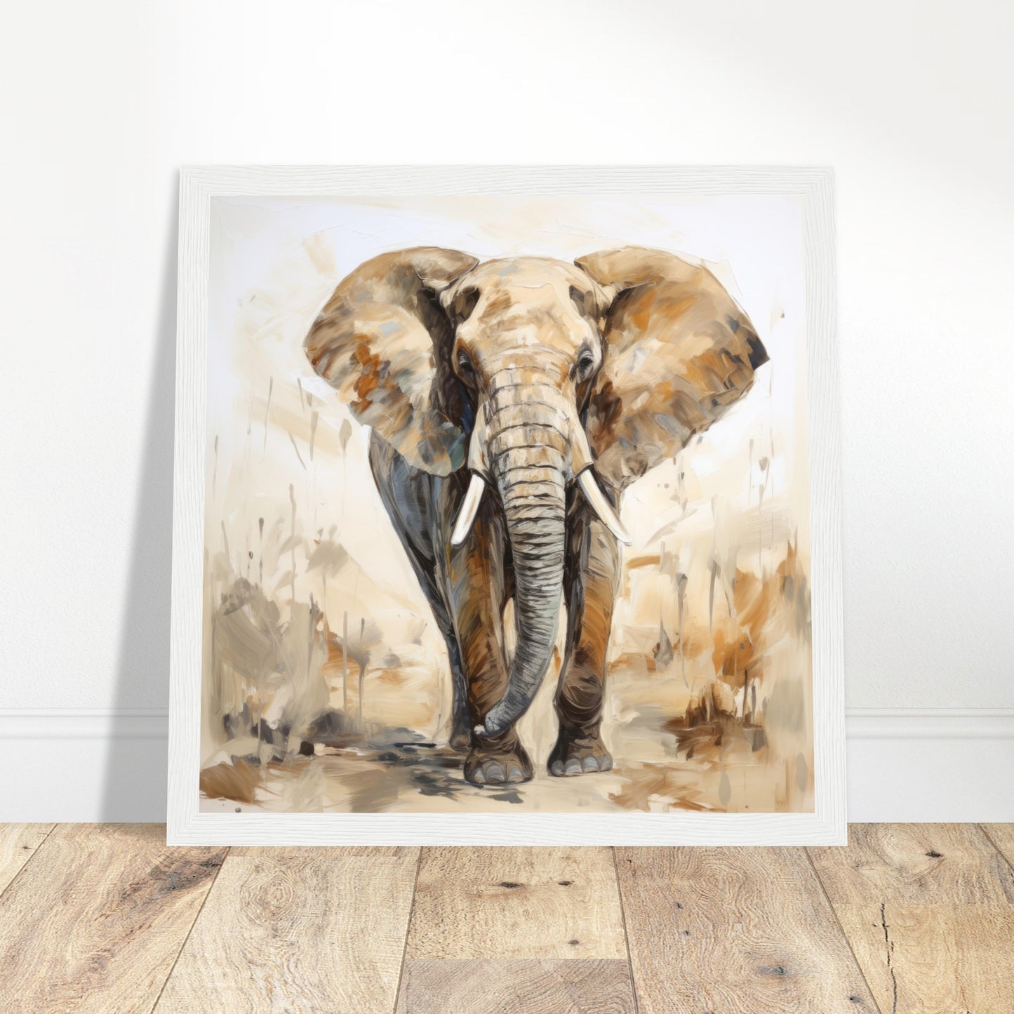 Elephant Art Print - Print Room Ltd Dark wood frame 30x30 cm / 12x12"