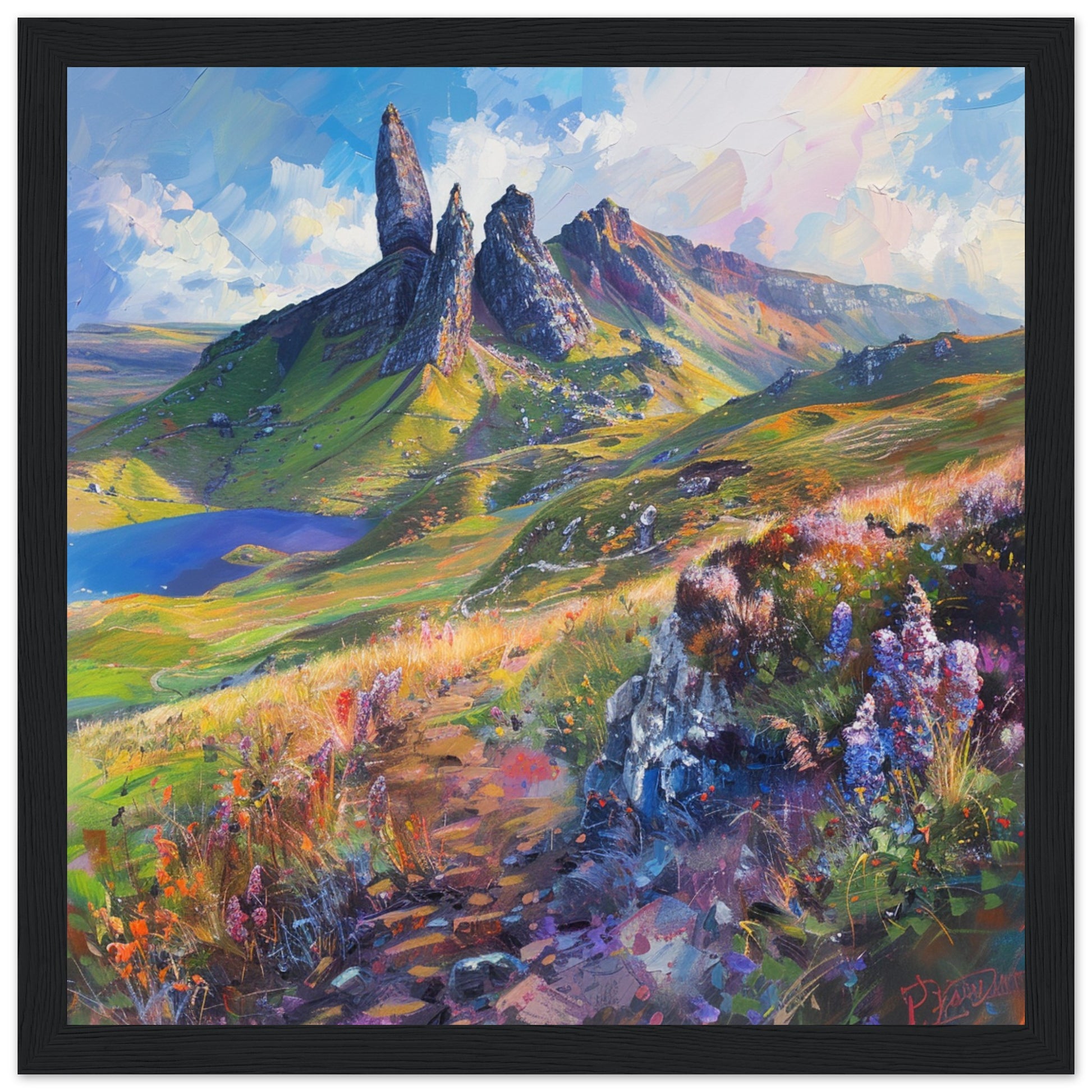 Summer Splendour at The Storr black framed art print | By Print Room Ltd