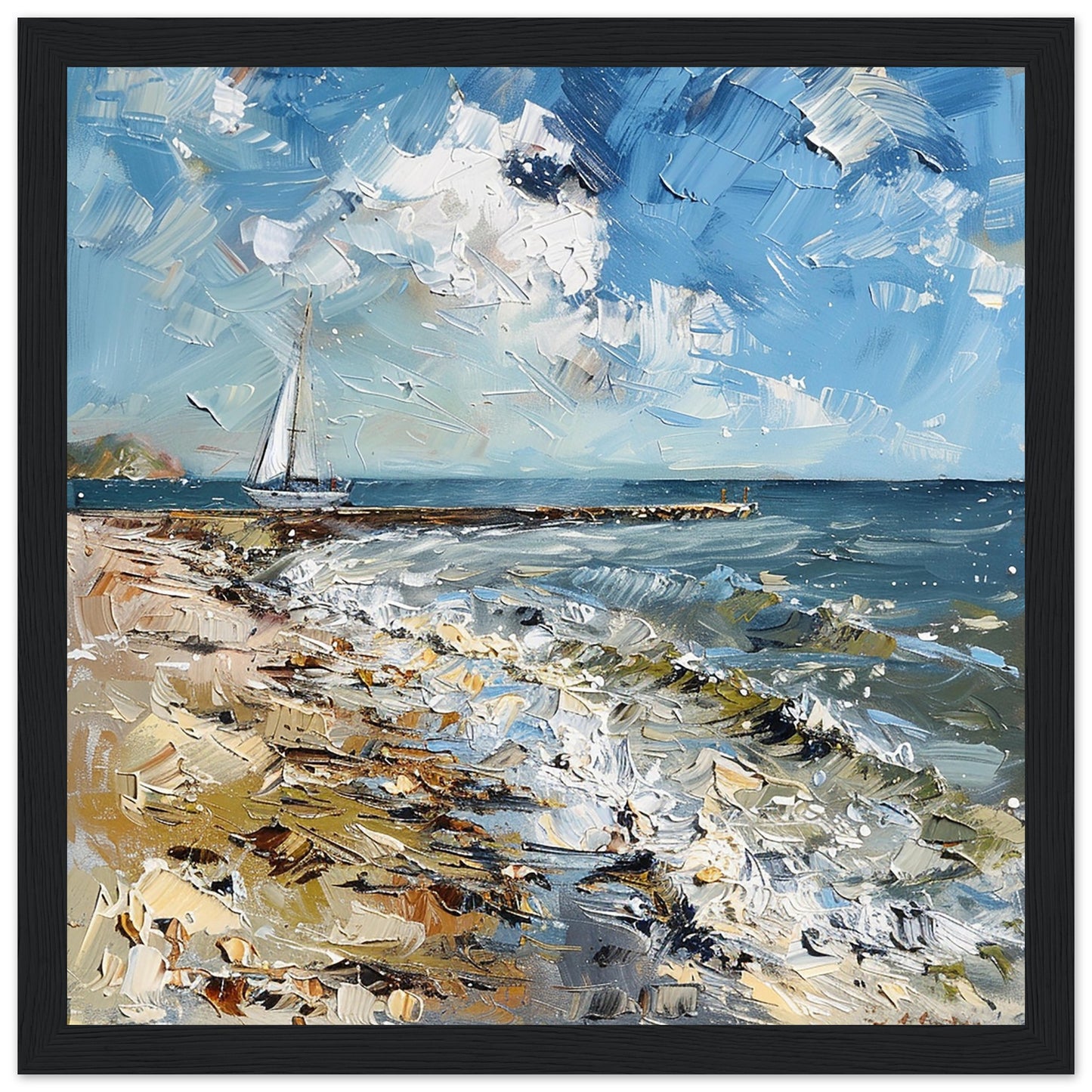 Whitstable Sails black wood framed artwork print | By Print Room Ltd