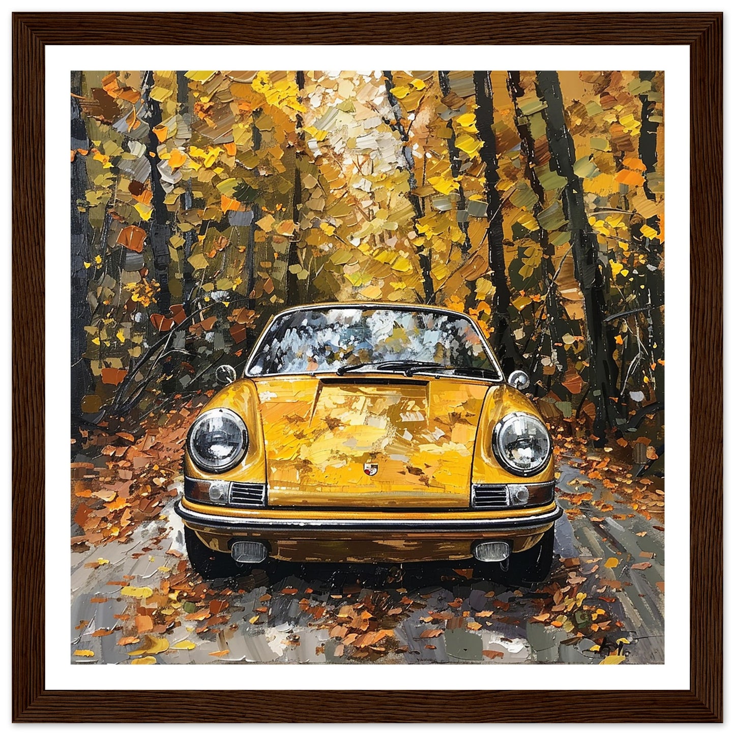 Classic Porsche 911 Limited Edition Dark Wood Framed Art Print | By Print Room Ltd